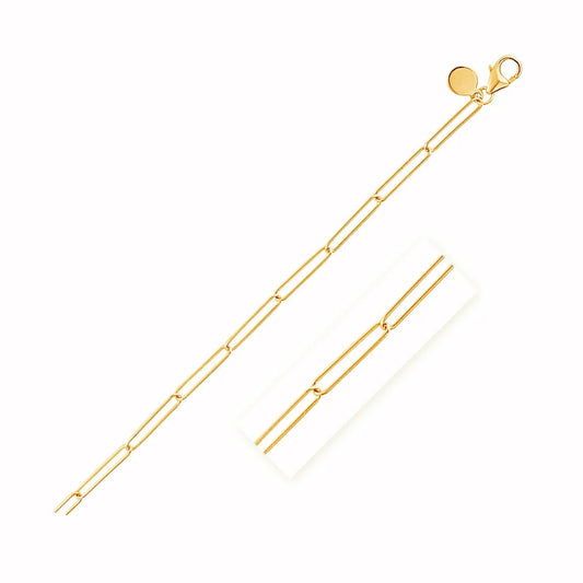 14k Yellow Gold Wire Paperclip Bracelet  (2.70 mm) RCJ