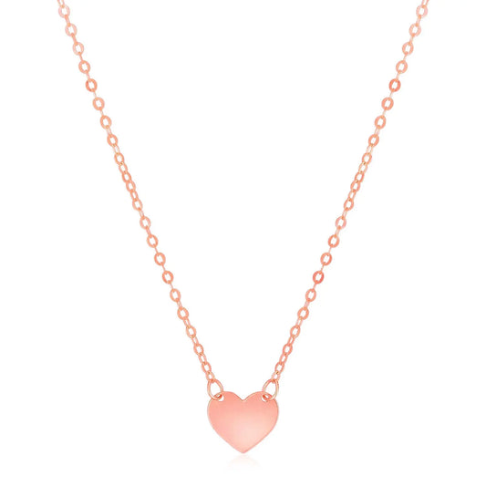 14k Rose Gold Polished Mini Heart NecklaceMonde Trend