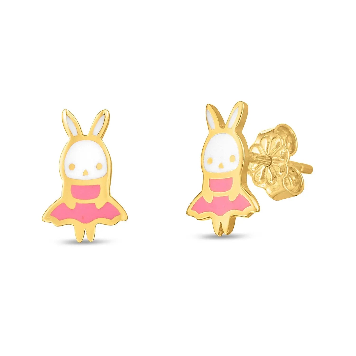 14k Yellow Gold Bunny Studs RCJ