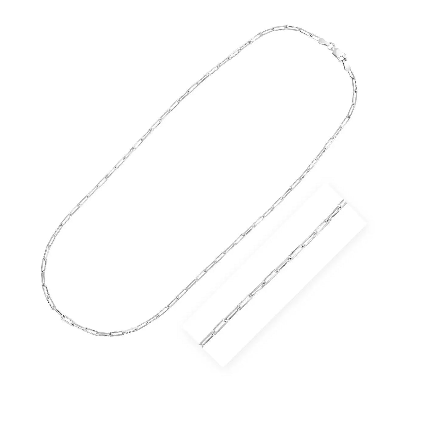 Sterling Silver Rhodium Plated Paperclip Chain (3.00 mm) RCJ