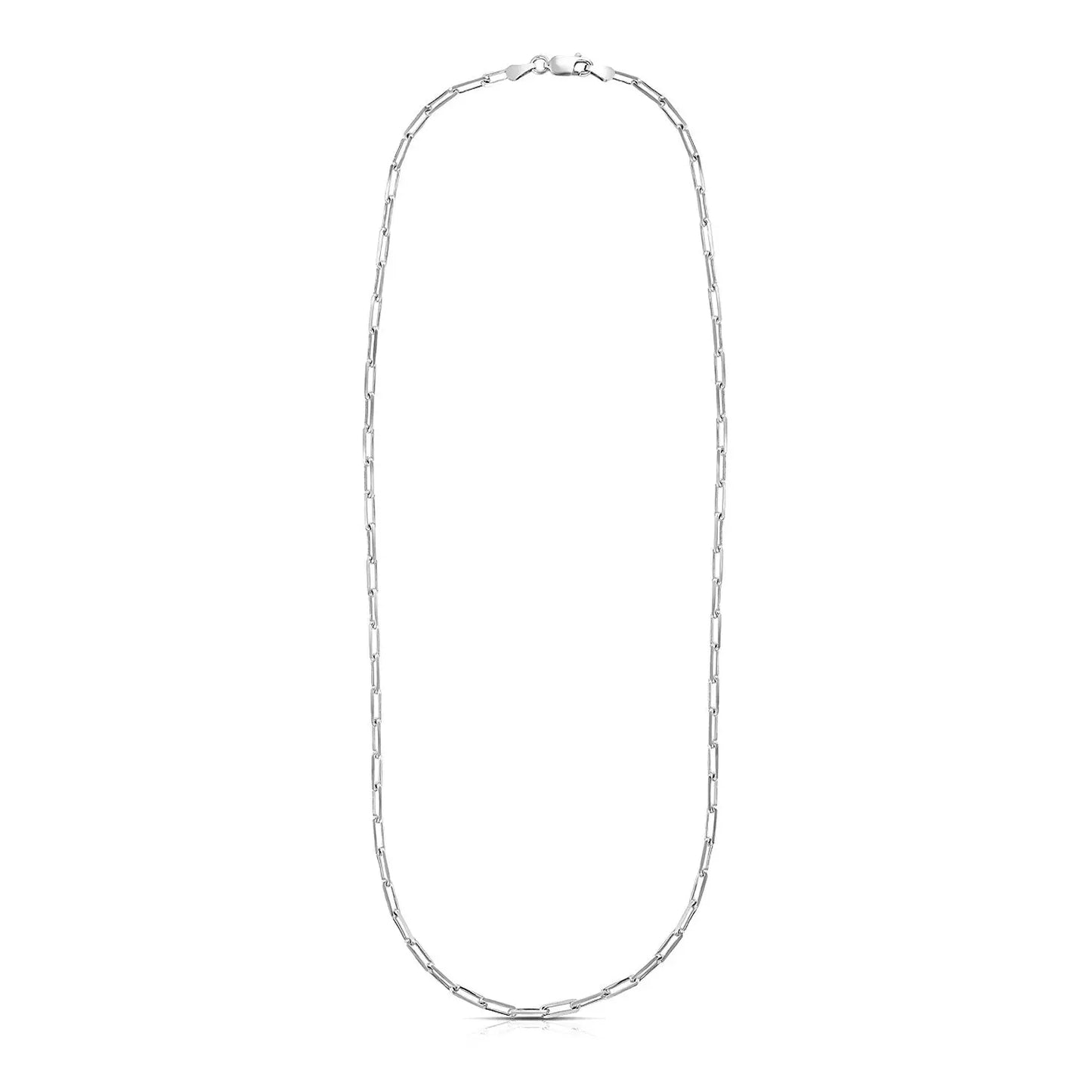 Sterling Silver Rhodium Plated Paperclip Chain (3.00 mm) RCJ