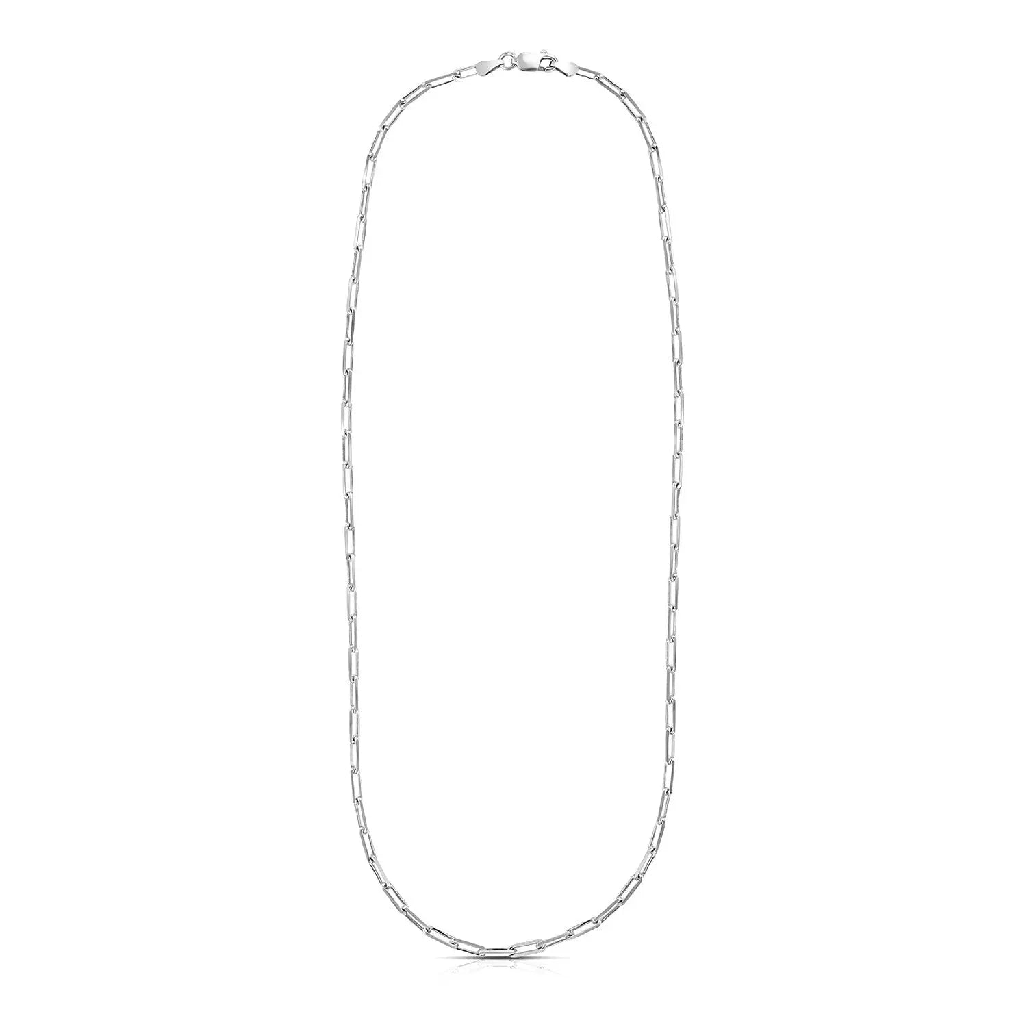 Sterling Silver Rhodium Plated Paperclip Chain (3.00 mm) RCJ