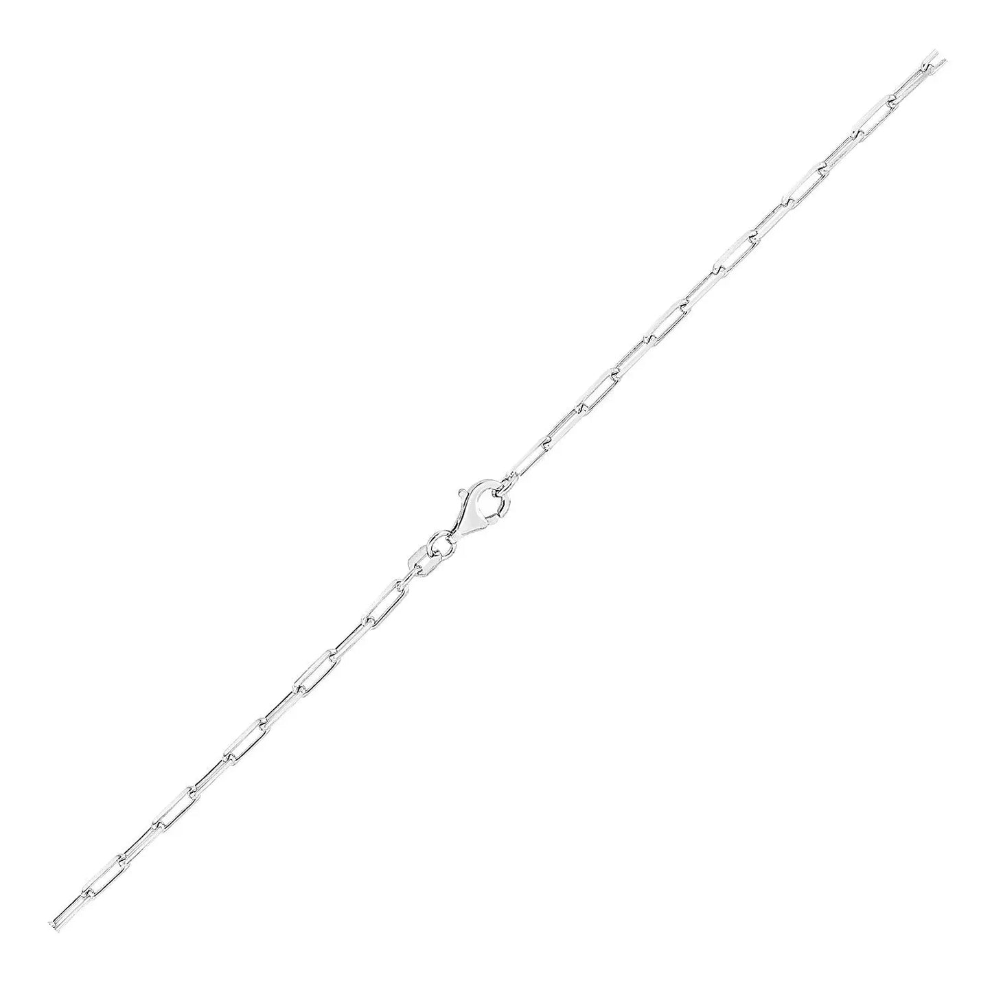 Sterling Silver Rhodium Plated Paperclip Chain (3.00 mm) RCJ