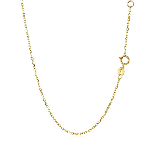 14k Yellow Gold 17 inch Necklace with Round White Topaz RCJ