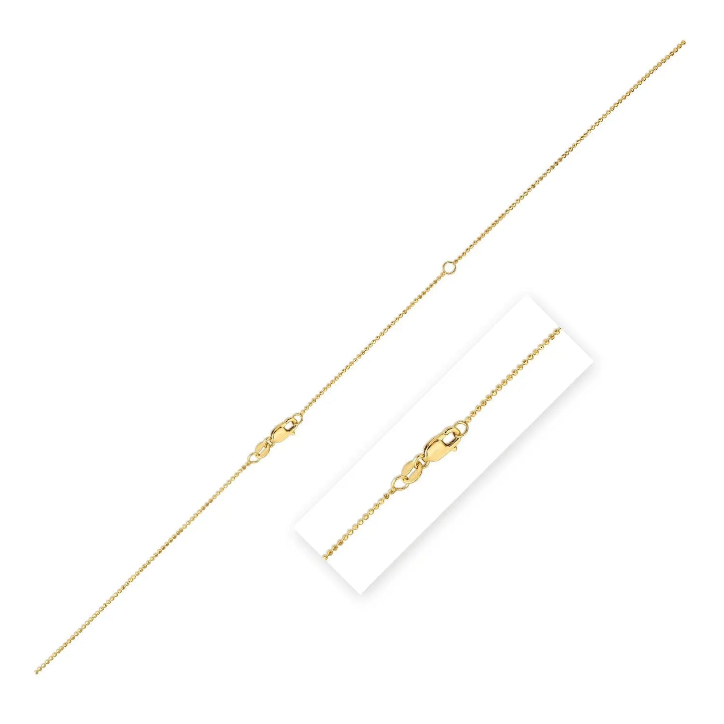 Double Extendable Bead Chain in 14k Yellow Gold (1.00 mm) RCJ