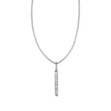 14k White Gold Bar Pendant with DiamondsMonde Trend