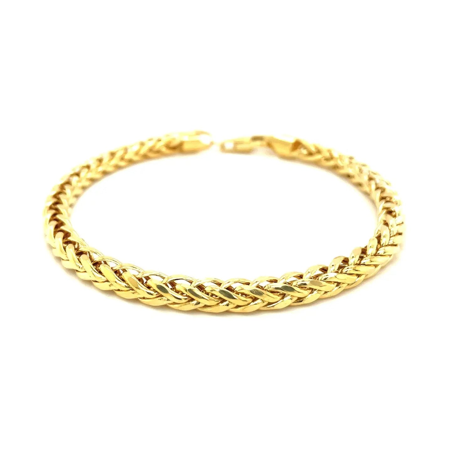 14k Yellow Gold Diamond Cut Round Franco Bracelet (5.30 mm) RCJ