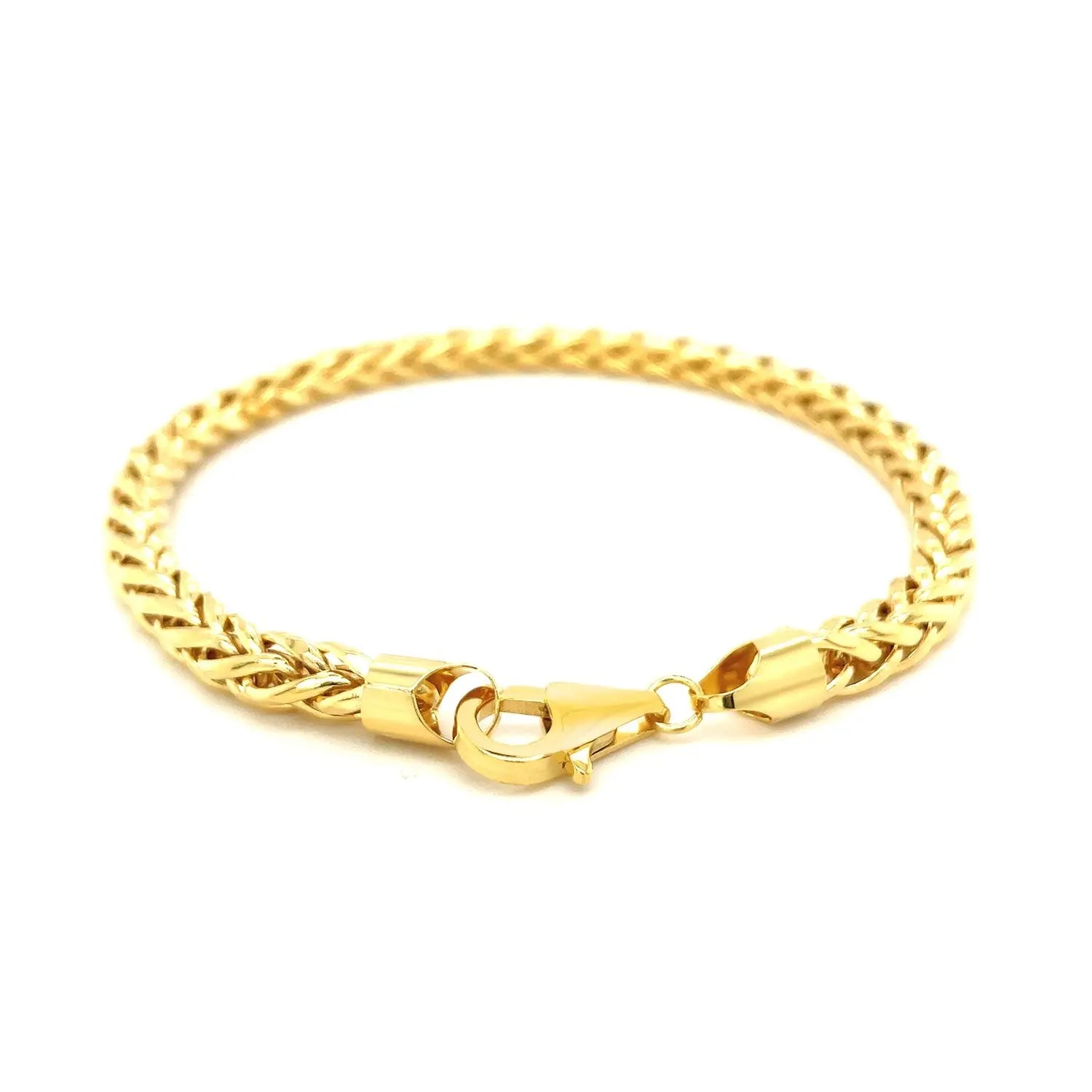 14k Yellow Gold Diamond Cut Round Franco Bracelet (5.30 mm) RCJ