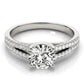 14k White Gold Split Shank Round Diamond Engagement Ring (1 1/8 cttw) RCJ