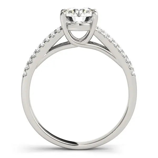 14k White Gold Split Shank Round Diamond Engagement Ring (1 1/8 cttw) RCJ