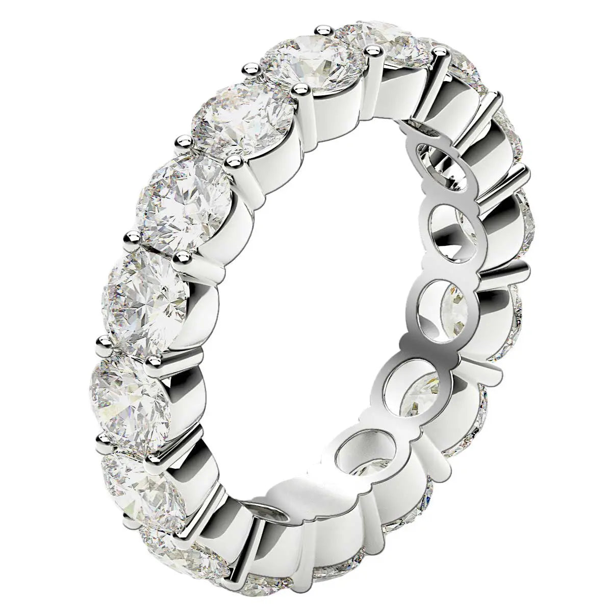 Round Cut Lab Grown Diamond Eternity Ring in 14k White Gold (4 cttw FG/VS2) RCJ