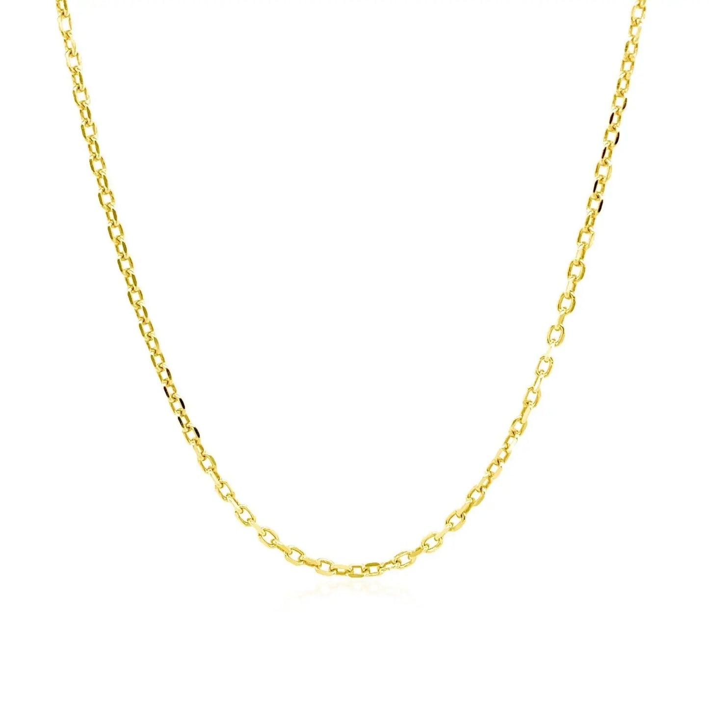 18k Yellow Gold Diamond Cut Cable Link Chain (1.40 mm) RCJ