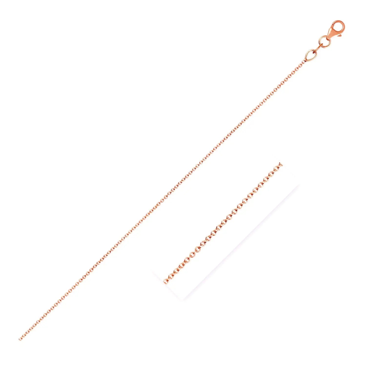 Double Extendable Cable Chain in 14k Rose Gold (1.00 mm) RCJ