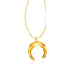 14k Yellow Gold 17 inch Necklace with Domed Moon Motif Pendant RCJ