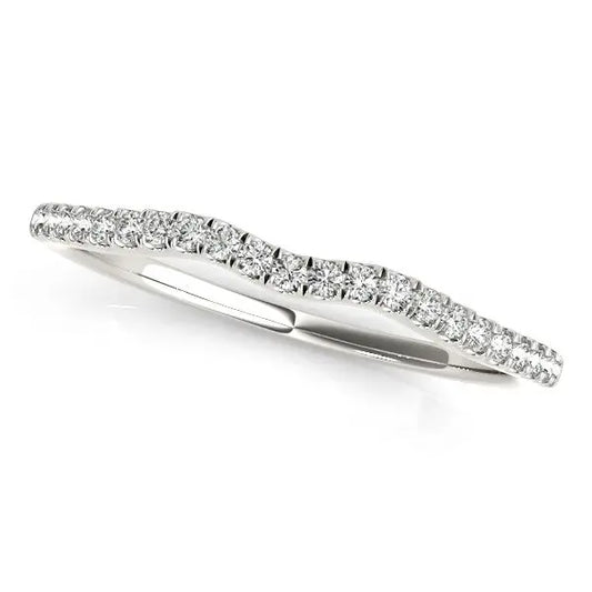 14k White Gold Wave Theme Diamond Wedding Band (1/8 cttw) RCJ