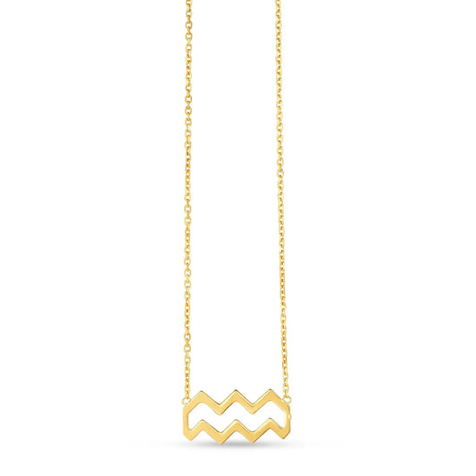 14K Yellow Gold Aquarius Necklace RCJ