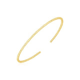 14k Yellow Gold High Polish Bead Cuff Bangle (2.00 mm) RCJ