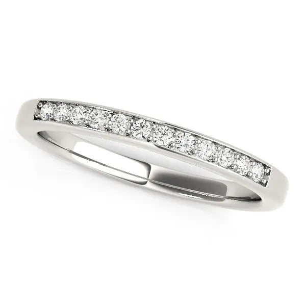 14k White Gold Diamond Wedding Band (1/8 cttw)Monde Trend