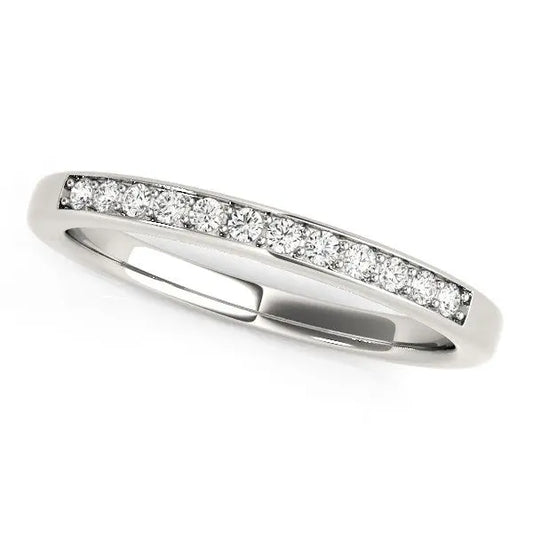 14k White Gold Diamond Wedding Band (1/8 cttw)Monde Trend