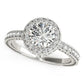 14k White Gold Milgrain Border Diamond Pave Engagement Ring (1 1/2 cttw)Monde Trend