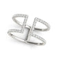 14k White Gold Modern Dual Band Style Diamond Ring (1/2 cttw)Monde Trend