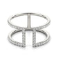 14k White Gold Modern Dual Band Style Diamond Ring (1/2 cttw)Monde Trend