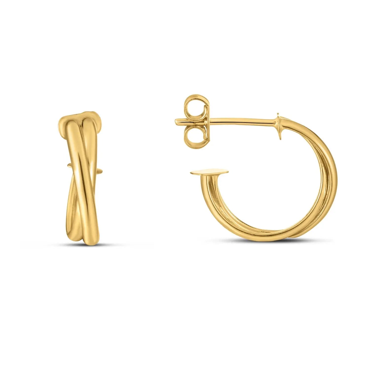 14k Yellow Gold Crossover Hoops RCJ