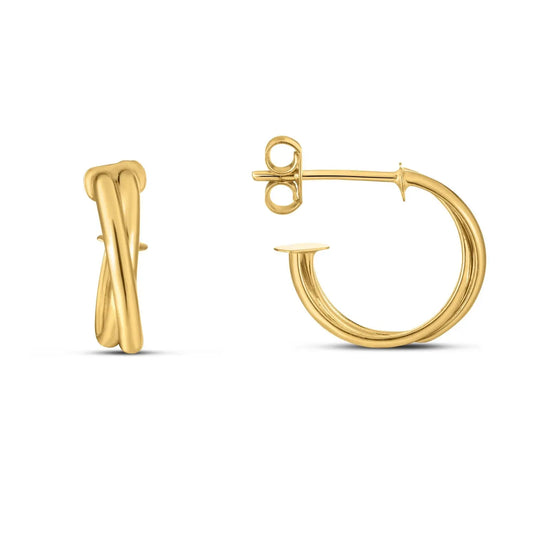 14k Yellow Gold Crossover Hoops RCJ