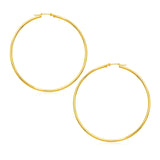 14k Yellow Gold Polished Large Round Hoop Earrings(2x60mm) RCJ