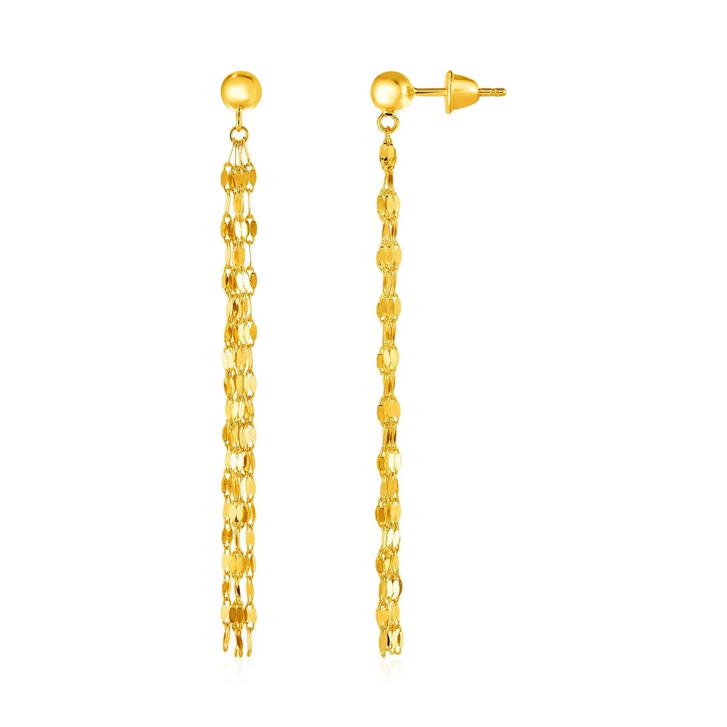 14k Yellow Gold Polished Drop Earrings RCJ