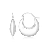 Sterling Silver Polished Puffed Hoop Earrings RCJ