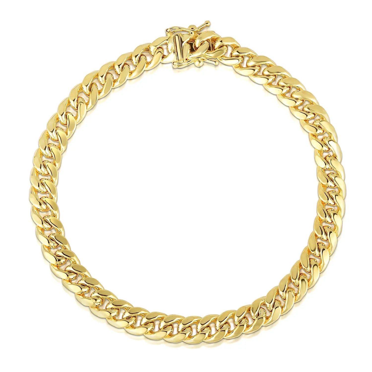 14k Yellow Gold Semi Solid Miami Cuban Bracelet (10.70 mm) RCJ