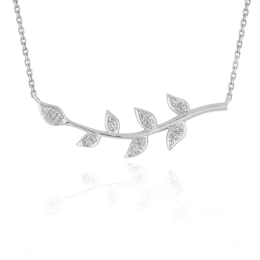 Diamond Vine Design Pendant in 14k White Gold RCJ