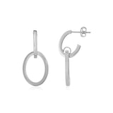 14K White Gold Interlocking Drop Hoop EarringsMonde Trend