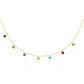 14k Yellow Gold Cable Chain Necklace with Round Multi-Tone Charms RCJ