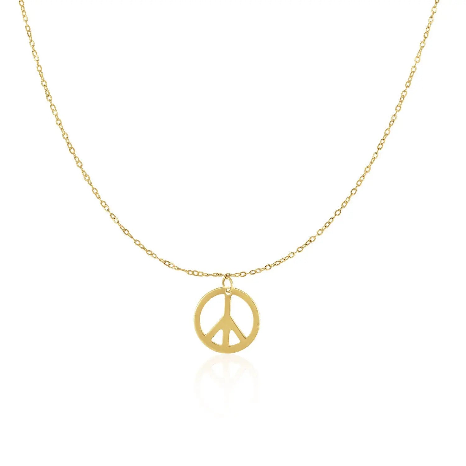 14k Yellow Gold with Peace Symbol Pendant RCJ