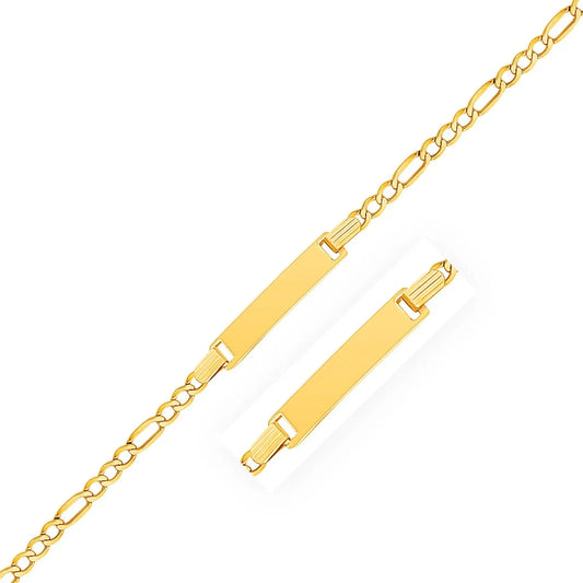 14k Yellow Gold Figaro Link Childrens ID Bracelet (3.30 mm) RCJ