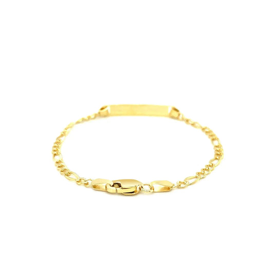 14k Yellow Gold Figaro Link Childrens ID Bracelet (3.30 mm) RCJ