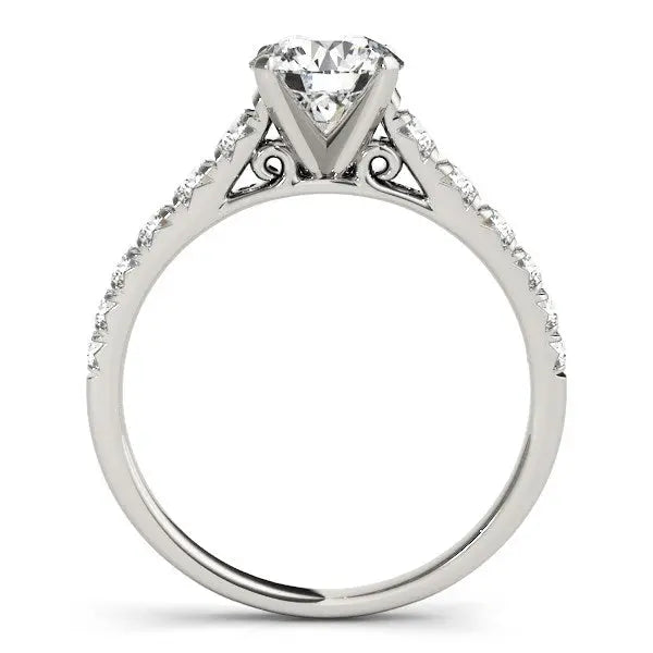 14k White Gold Prong Set Graduated Diamond Engagement Ring (1 7/8 cttw) RCJ