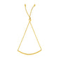 14k Yellow Gold Smooth Curved Bar Lariat Design Bracelet (0.80 mm) RCJ