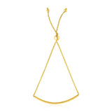 14k Yellow Gold Smooth Curved Bar Lariat Design Bracelet (0.80 mm) RCJ