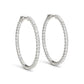 14k White Gold Diamond Hoop Earrings with Shared Prong Setting (2 cttw)Monde Trend