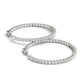 14k White Gold Diamond Hoop Earrings with Shared Prong Setting (2 cttw)Monde Trend