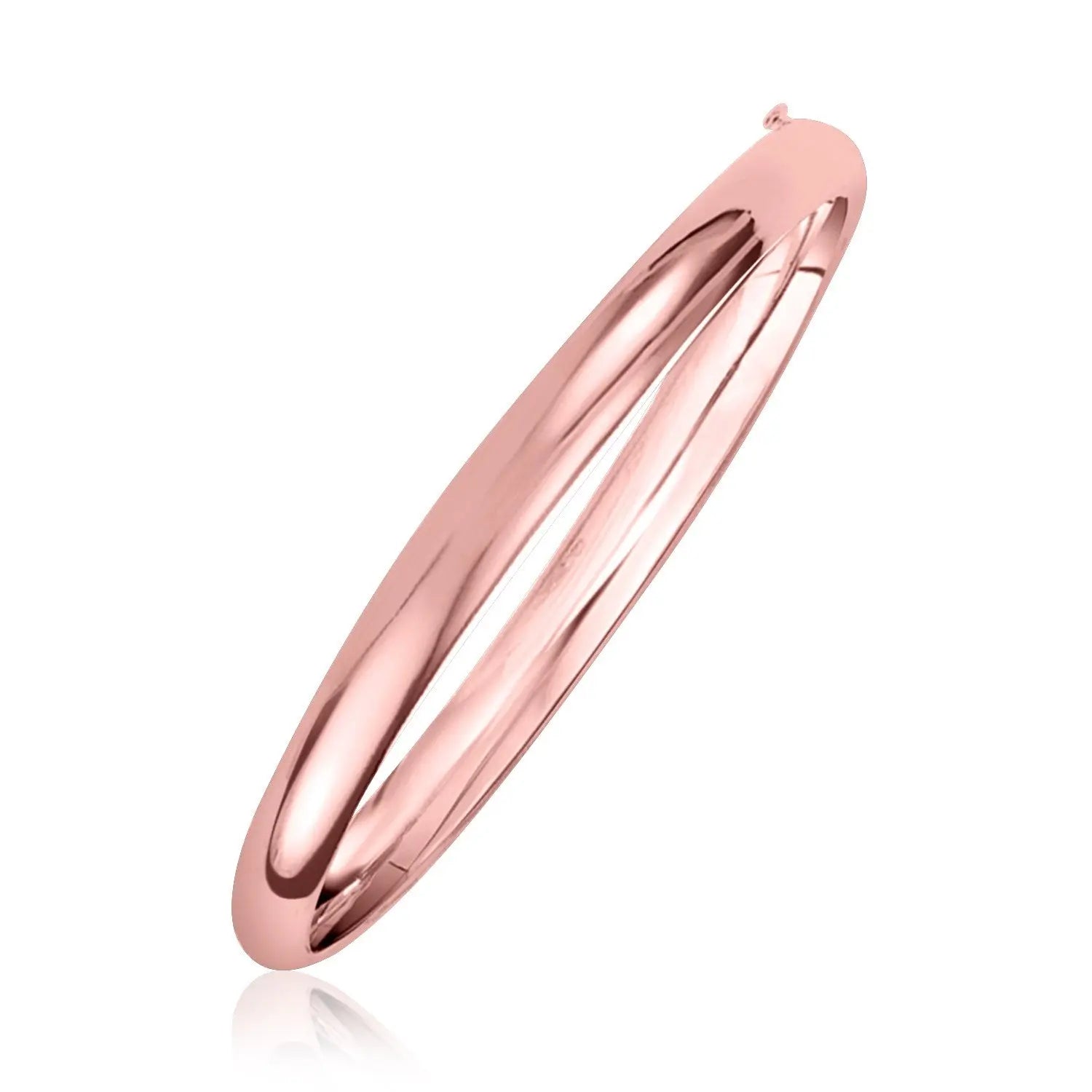 14k Rose Gold Fancy Shiny Dome Bangle (5.00 mm)Monde Trend