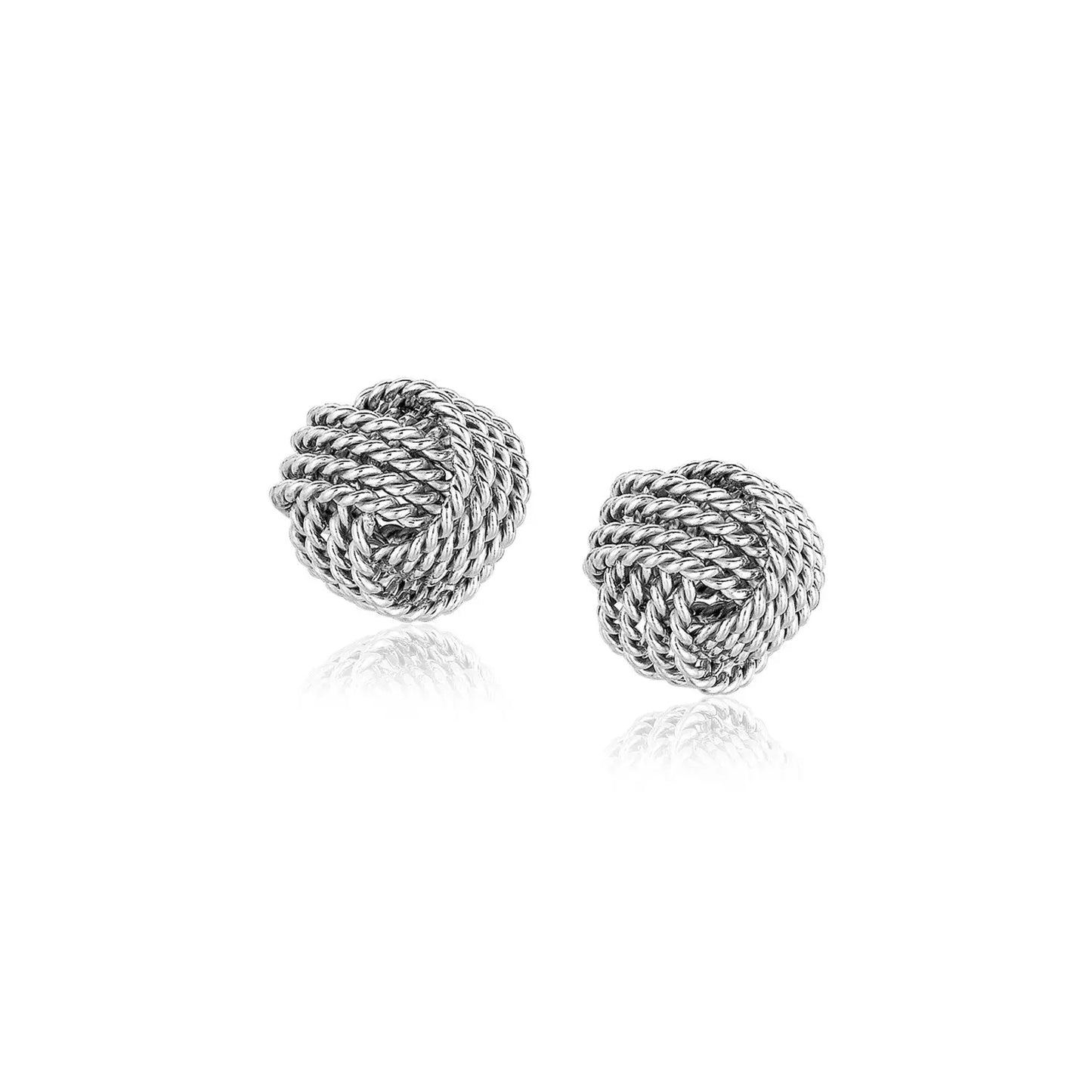 Sterling Silver Textured Love Knot Stud Style Earrings(9mm) RCJ