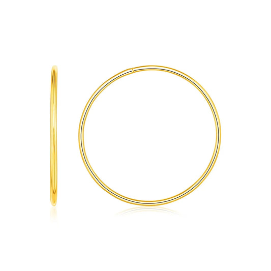 Endless Hoop Style Earrings in 14K Yellow Gold(1.2x30mm) RCJ