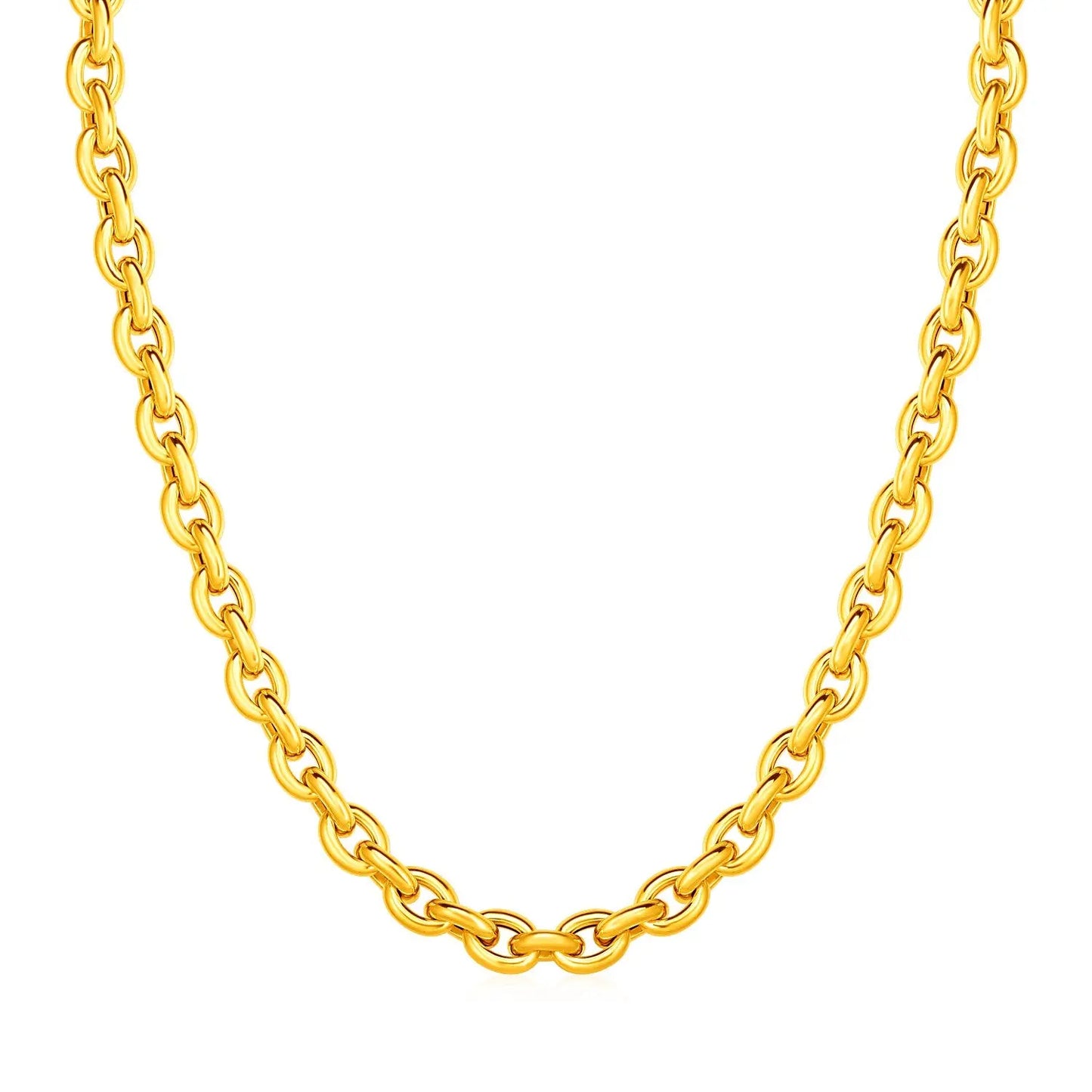 14k Yellow Gold Polished Oval Link Necklace RCJ