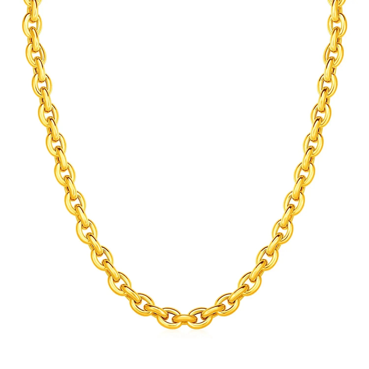 14k Yellow Gold Polished Oval Link Necklace RCJ