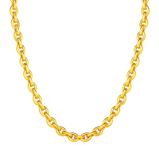 14k Yellow Gold Polished Oval Link Necklace RCJ