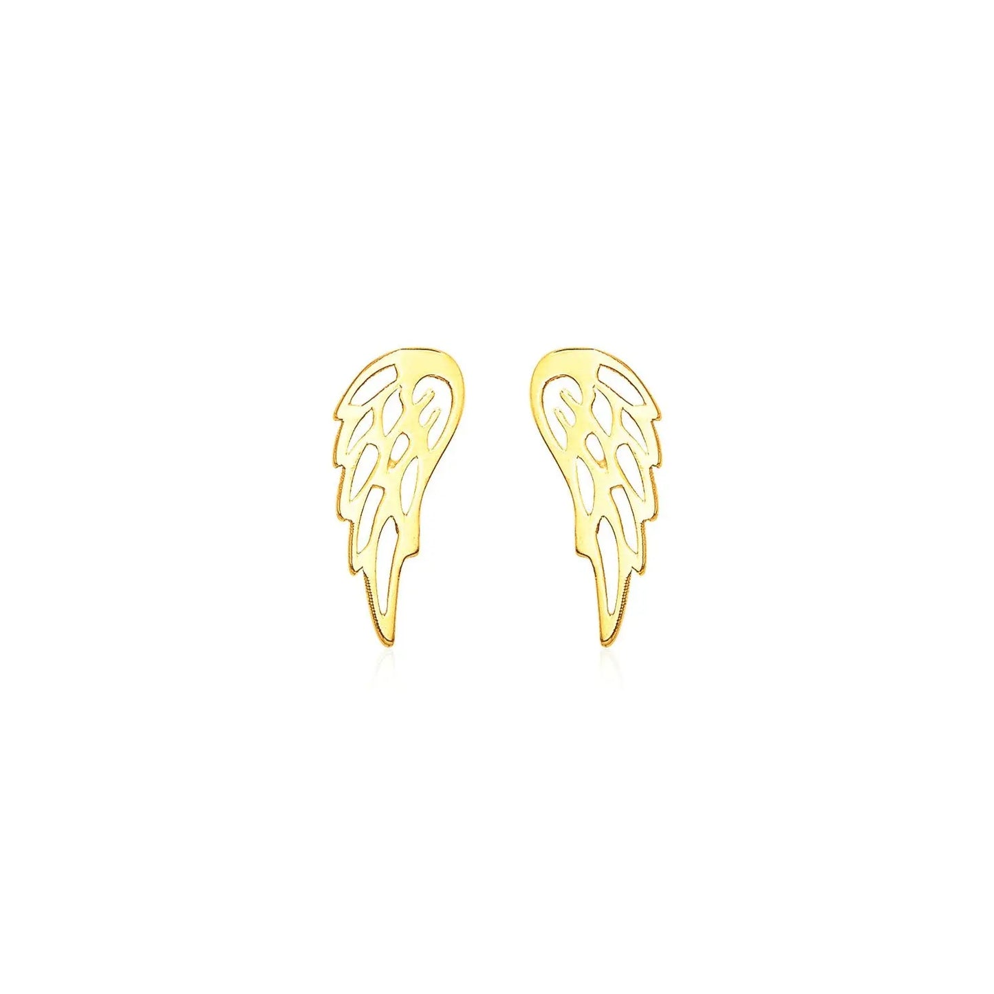 14k Yellow Gold Polished Wing Post Earrings RCJ